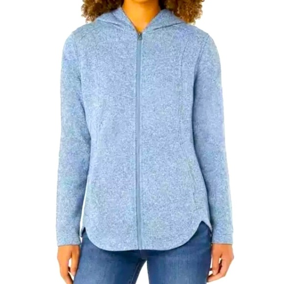 Eddie Bauer Blue Hooded Radiator Fleece 2.0 Long Full-Zip Jacket size XSmall - Picture 4 of 7